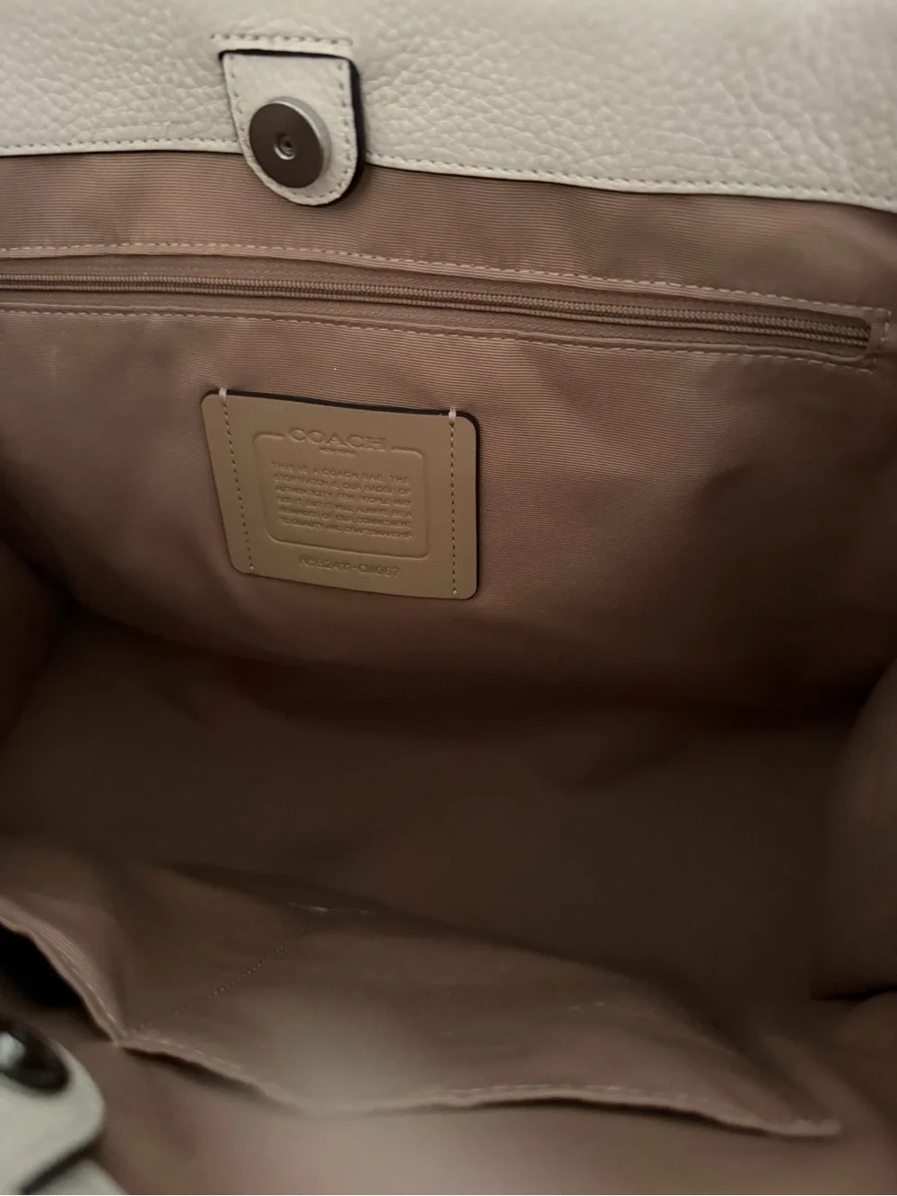 Coach Cream and Tan Interior Tote